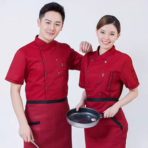 Abiti <span class=keywords><strong>da</strong></span> lavoro <span class=keywords><strong>da</strong></span> pasticcere occidentali manica corta uniforme <span class=keywords><strong>da</strong></span> Chef manica corta uniforme <span class=keywords><strong>da</strong></span> <span class=keywords><strong>cuoco</strong></span> nero - Product Image 6