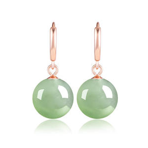 Boucles d'oreilles en jaspe de jade Hetian naturel, argent S925, bijoux simples et élégants pour femmes, certificat d'évaluation D476 - Product Image 4