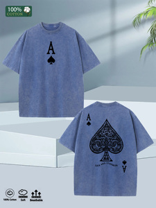 T-shirt da Uomo Stile Street 2025 Oversize 100% Cotone 5 Colori Lavato Morbido Estivo Spedito da <span class=keywords><strong>New</strong></span> <span class=keywords><strong>York</strong></span> - Product Image 4