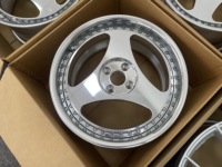 Jantes JDM polies à trois branches 4x100 en alliage, jantes forgées en deux parties 5x112 pour VW Golf R32 GTI MK2 MK3