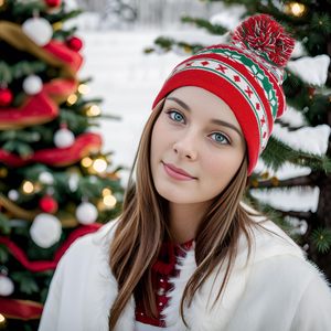 Bonnet de Noël en peluche rouge personnalisé avec logo, unisexe, pour enfants, en polyester, vierge, ajustable, en polaire épaisse et douce, pour fêtes de Noël - Product Image 3