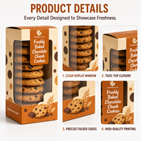 Boîtes d'emballage personnalisées pour biscuits, finition mate, avec fenêtre, pour biscuits longs, vente en gros