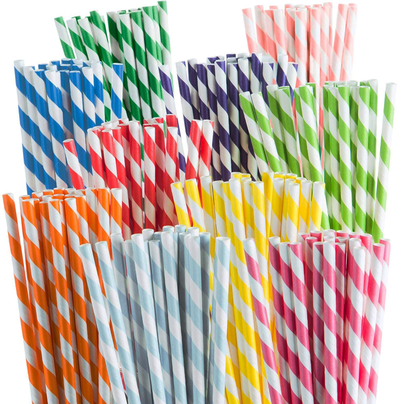 SOTON Custom Logo Paper Straws 6mm Food Grade Individually Wrapped Biodegradable Drinking Straws Eco Friendly Christmas Straw