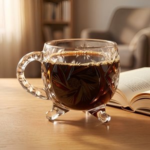Classic Clear Glass Tea <b>Cup</b> and <b>Saucer</b> Gift Set with Durable Embossed Box for Tea Party Home Use - Product Image 4