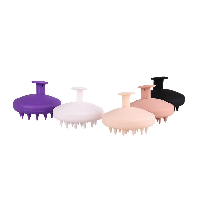 Individuelles Logo runde Silikon-Schmerz-Shampoo-Bürste Heimkopfreinigung und -Raster-Werkzeug für Salon Silikonbürste