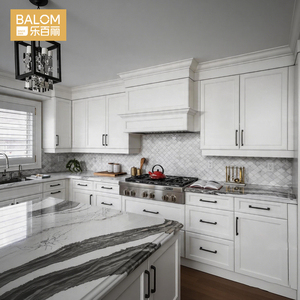 Gabinetes de <span class=keywords><strong>Cocina</strong></span> Modernos Blancos Estilo Shaker, Hechos a Medida, de Madera Contrachapada, RTA, Armarios de <span class=keywords><strong>Cocina</strong></span> de Madera Sólida con Isla para Proyecto de Villa en EE. UU. - Product Image 3