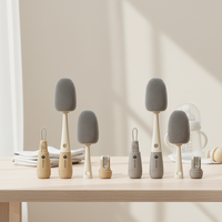 Brosse à biberon en silicone trois-en-un, brosse à tétine multifonctionnelle détachable, outil de nettoyage pour biberons et tasses pour bébé, modèle 660
