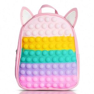 TOYSRUNNER <b>Kids</b> Backpack Fidget Pop Schoolbag Custom 10 Inch Push <b>Bubble</b> Child Waterproof Shoulder Schoolbag - Product Image 1