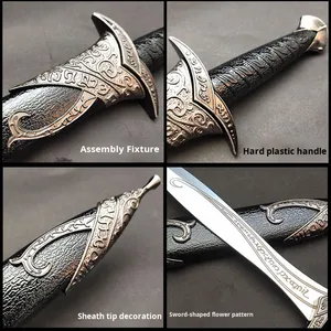 ชุดเกราะดาบโลหะแบบสั้นสั้นสั้นสั้นขนาดเล็กอุปกรณ์เสริมเกราะแหวนลอร์ดแกะสลักแกะสลักดาบมีหนามเล็ก - Product Image 4