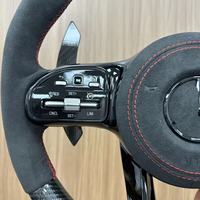 Volant en cuir suédé en fibre de carbone personnalisé en gros pour Benz W205 W206 W214 W213 W222 W223 C257 pour AMG GT GLE GLS