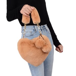 Hot Sales Wholesale Cute Red Heart Plush Handbag for Girls With Chain Strap OEM/ODM Crossbody <b>Bag</b> Handbags - Product Image 5