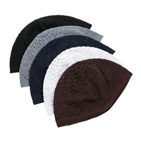 Gorro Kufi Islámico Árabe de Punto, Estilo Neutral, Gorro de Oración Jacquard Tejido, Gorros de Oración Musulmanes para Hombre, Precio Bajo de Fábrica
