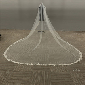 Champagne or argent Lurex luxueux Internet célébrité longue queue traînante mariage voile de mariée - Product Image 2