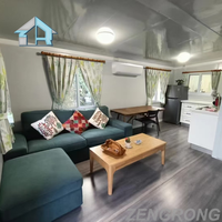 Maison mobile préfabriquée en conteneur à panneaux sandwich en acier de 20 pieds, extensible, confortable, à deux ailes, en kit, portable, petite maison