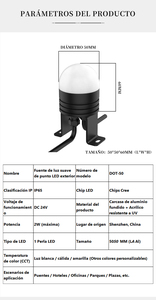 <b>Point</b> <b>Light</b> Source Dot-50 2W DC24V IP65 Zigbee 3.0 CNC Energy-Saving Outdoor Permanent <b>Lights</b> Customization Dimensions - Product Image 4