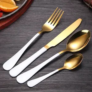 Set di posate in acciaio inossidabile per la vendita calda Set di posate ristorante moderno di lusso cucchiaio e forchetta