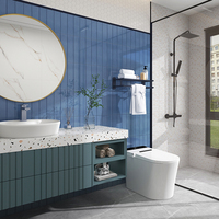 Carreaux de céramique artisanaux vert clair à longues bandes, design moderne, pour la décoration murale de cuisines, salles de bain et hôtels