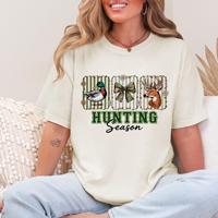 Transfert DTF Camouflage Préppy pour la saison de chasse, motif nœud coquette, prêt à presser, pour chasse au canard et au cerf, style girly, automne, thermocollant pour t-shirts