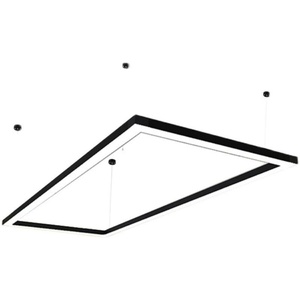 Rectangle Dimmable LED Linear Lamp 6000K 200*100cm Hanging Gym Shop Fixture <b>Suspended</b> LED Pendant Lights for Office - Product Image 1