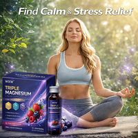 Complément Liquide Triple Magnésium Saveur Baies Mélangées Mélange 3-en-1 Sommeil Profond Relaxation Soulagement du Stress Liquide Oral