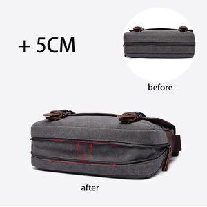 Low MOQ Wholesale Custom Durable Vintage Expandable Casual Canvas <b>Shoulder</b> Crossbody <b>Bag</b> for <b>Men</b> - Product Image 5