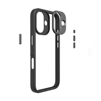 Pour iPhone16 Pro Max étui hybride antichoc avec protection de lentille en métal couverture personnalisée clair PC couleur TPU étuis de téléphone portable