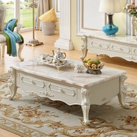 Ensemble de meubles de salon français pour petit appartement, table basse et meuble TV en marbre européen, style minimaliste, pour hôtel