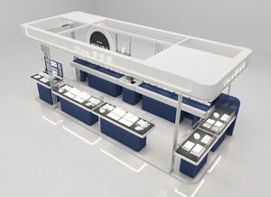Custom Jewelry <b>Display</b> Island | Boutique Center Showcase | Wooden LED Lighting <b>Cabinets</b> | Turnkey Retail Store Solutions - Product Image 4
