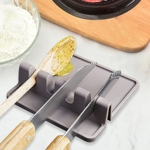 Chef Season Show - Soporte de silicona para cucharas y cuchillos, organizador de utensilios de cocina gris, escurreplatos, accesorio de cocina - Product Image 1