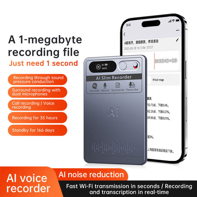 Simultaneous Interpretation 154 Languages Smart AI Voice Recorder Hot Selling Transcribes Free Subscription ChatGPT-5 64Gb 36H