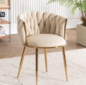 Dernier design, style nordique moderne, tissu en velours luxueux, pieds en métal électro-plaqué, mobilier de salon de beauté, salon de manucure - Product Image 1