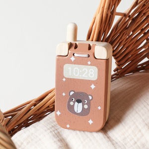 OEM PMZ2364 Montessori Wood <b>Animal</b> Cognition Games Early Learning Educational Bear Flip Phone <b>Toy</b> for Babies Unisex - Product Image 2