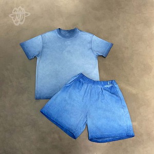 T-shirt Vintage oversize in cotone 100% personalizzabile modello solido effetto angosciato lavato per Look Casual Street Style da <span class=keywords><strong>uomo</strong></span> - Product Image 1