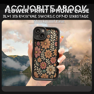 Funda de Teléfono con Estampado Floral de TPU, Estilo Ins, Diseño Rural Impreso a Color, Protección Completa a Prueba de Golpes - Product Image 2