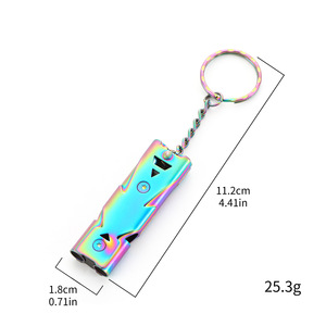 Silbato de señal de entrenamiento para perros, para acampar al aire libre, senderismo, supervivencia de emergencia, tubos dobles de acero inoxidable, silbato de alto decibelio - Product Image 5