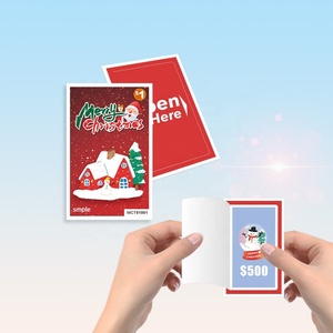 Billets de loterie à découpes personnalisées sur le thème de Noël, à ouverture facile, avec 1 fenêtre et languette à tirer - Product Image 1