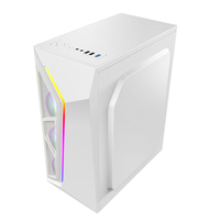 Boîtiers PC Gaming en Promotion : Boîtiers PC Gaming ATX Tower avec Ventilateurs RGB et Panneau Frontal en Verre pour Ordinateur de Bureau