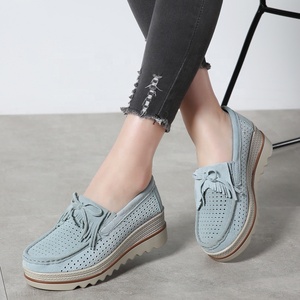 <span class=keywords><strong>Scarpe</strong></span> da <span class=keywords><strong>Infermiera</strong></span> con Rialzo, Mocassini con Plateau per Donna, <span class=keywords><strong>Scarpe</strong></span> Casual in Pelle Scamosciata con Zeppa, Slip-on, <span class=keywords><strong>Scarpe</strong></span> Basse da Donna - Product Image 3