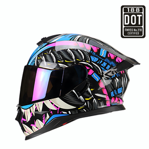 <span class=keywords><strong>Casque</strong></span> de moto intégral homologué DOT avec double visière anti-buée pour hommes et femmes - Product Image 1