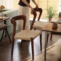 Chaise de salle à manger en bois massif de style vintage, tabouret de maquillage noir, dossier design, empilable, mobilier de maison