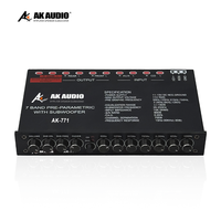 Égaliseur audio de voiture AK -771 et processeur de basses-EQ graphique 7 bandes avec Bluetooth 5.0 et décoration LED activée par le son