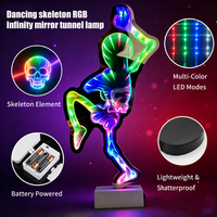 Miroir LED Infini Personnalisé Art Déco Squelette d'Halloween Certifié ROHS pour Boutiques de Cadeaux et Projets de Marquage Saisonnier (Vente en Gros)