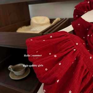 Child Star Circle Baby Girls Red Polka Dot Sleeveless Dress With Hair Tie Breathable Skirt Summer Outfit - Product Image 3