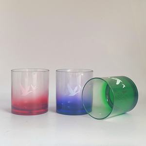 Sıcak satış kalın kullanımlık degrade renkli buzlu viski plastik kaya fincan kuş desen Bar Pub düğün kullanımı için - Product Image 5