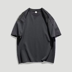 เสื้อยืดคอตตอนลำลองแบบปรับแต่งได้ ทรงโอเวอร์ไซส์ สีพื้น แต่งลายปะติด พิมพ์ลายกราฟิกสไตล์ฮิปฮอป - Product Image 5