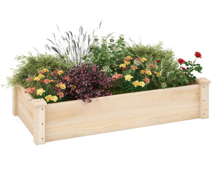 Jardinière <span class=keywords><strong>rectangulaire</strong></span> surélevée en bois revêtu de vinyle, écologique, pour légumes, fruits, fleurs et herbes à domicile - Product Image 1