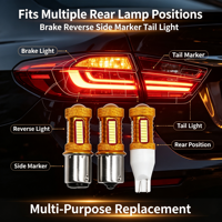 Ampoule LED pour voiture 4014-38SMD, 6000K, blanc, boîtier doré, feu stop, feu de recul, feu de position latéral, 12V