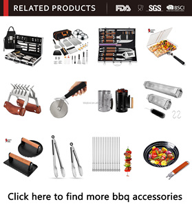 Soportes para perritos calientes SEB para asar con cepillo - <span class=keywords><strong>Cesta</strong></span> para 6 perritos calientes, clip de malla de acero inoxidable para barbacoa, mango de madera extraíble - Product Image 5