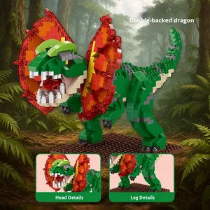 New Micro hạt xây dựng khối Bộ khủng long loạt Tyrannosaurus pterosaur Đồ chơi giáo dục thả vận chuyển bán buôn - Product Image 3