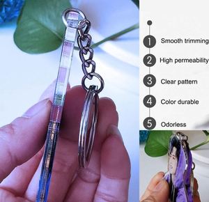 Design Custom Acrylic Charm Rainbow Holographic <b>Flash</b> Transparent Acrylic Keychain Kpop Acrylic Keychain - Product Image 6